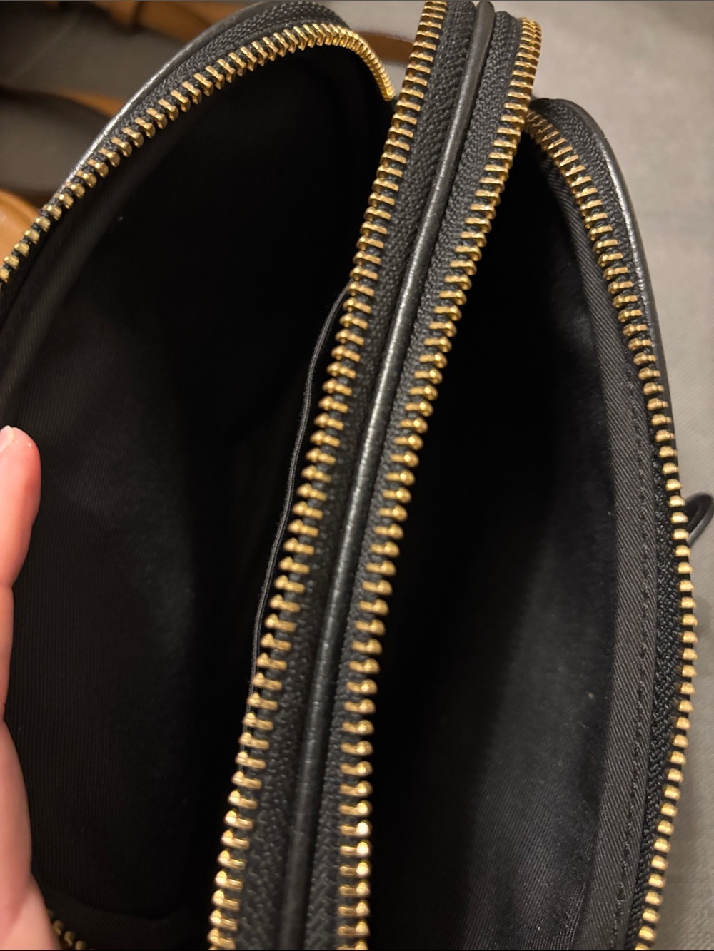 Coach Pebbled Leather Crossbody Bags in Black and Tan - Picture 8 of 8